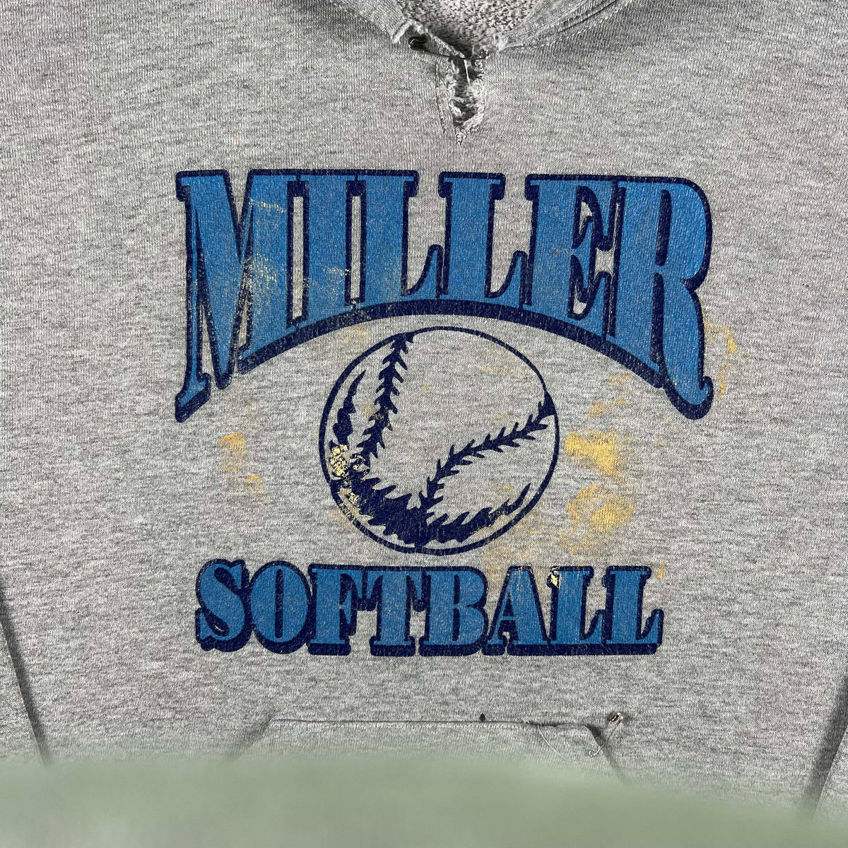 90s Safety Pinned Softball Painter's Hoodie- XL