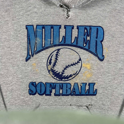 90s Safety Pinned Softball Painter's Hoodie- XL