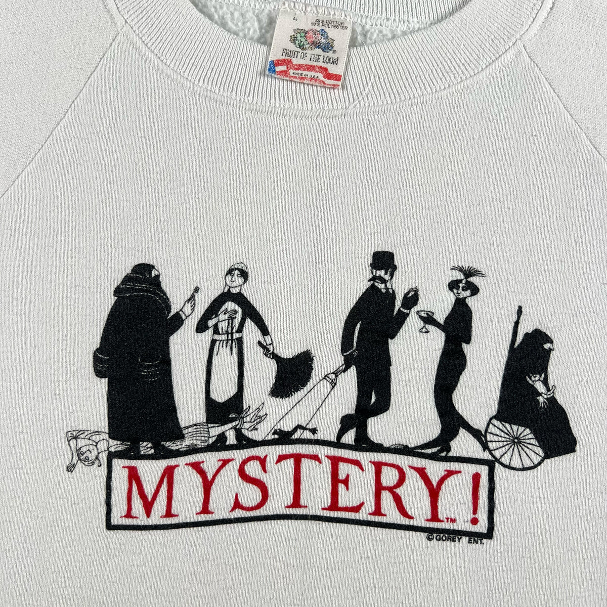 80s Edward Gorey 'Mystery!' Sweatshirt- M