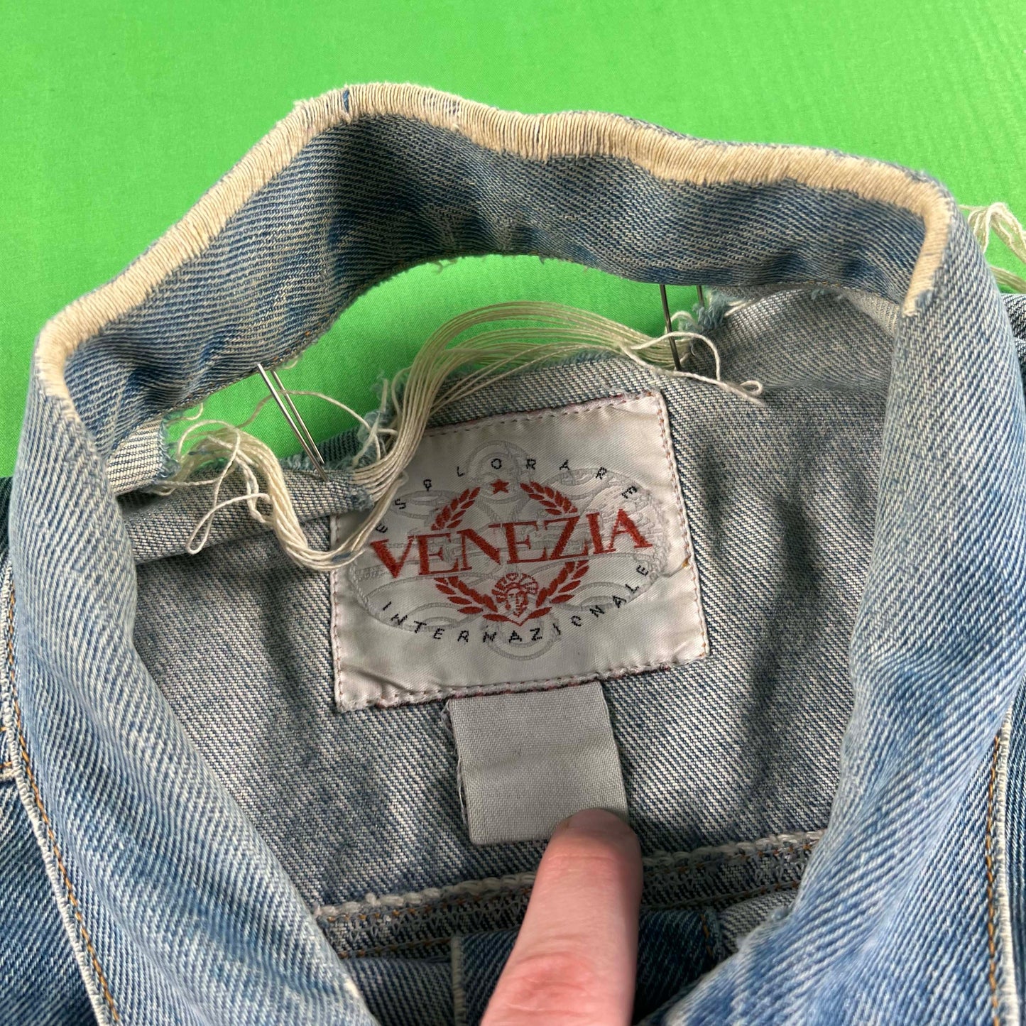 90s Safety Pinned Type 3 Denim Trucker Jacket- XL