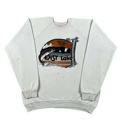 80s East Lake Oregon Fishing Sweatshirt- L