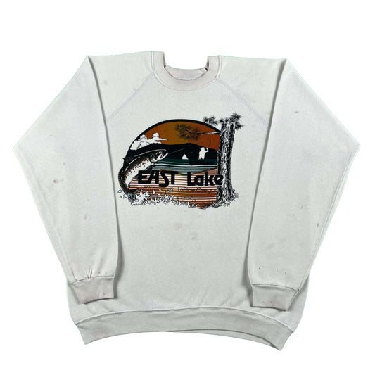 80s East Lake Oregon Fishing Sweatshirt- L