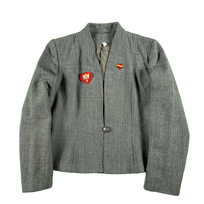 80s Single Button 'Peabody House' Cropped Blazer- XS