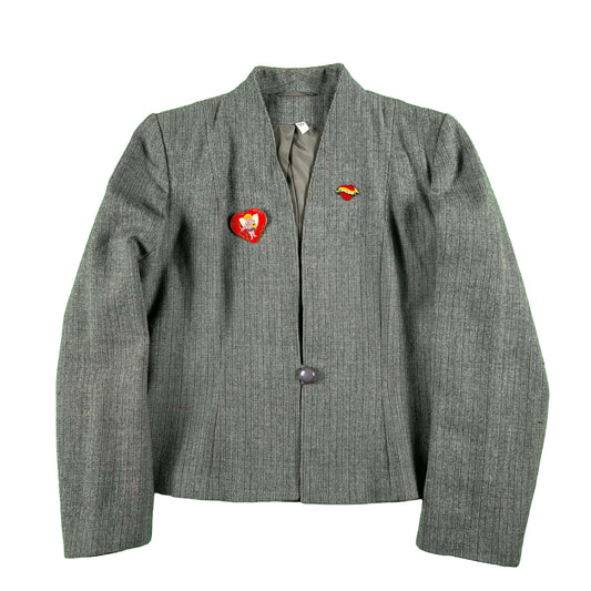 80s Single Button 'Peabody House' Cropped Blazer- XS