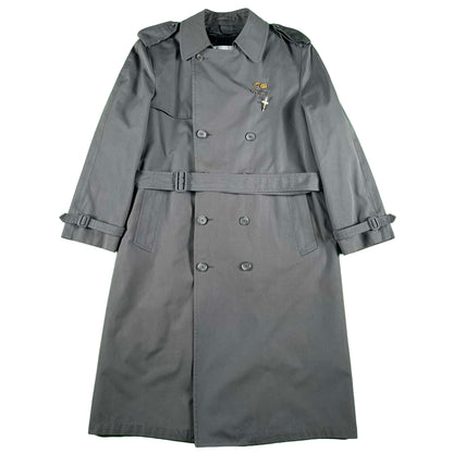 80s Grey Pinned London FOG Trench Coat- L