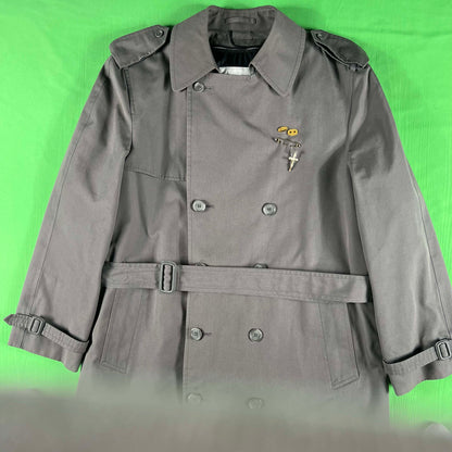 80s Grey Pinned London FOG Trench Coat- L