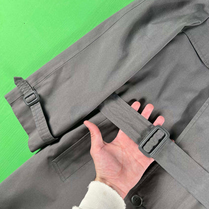 80s Grey Pinned London FOG Trench Coat- L