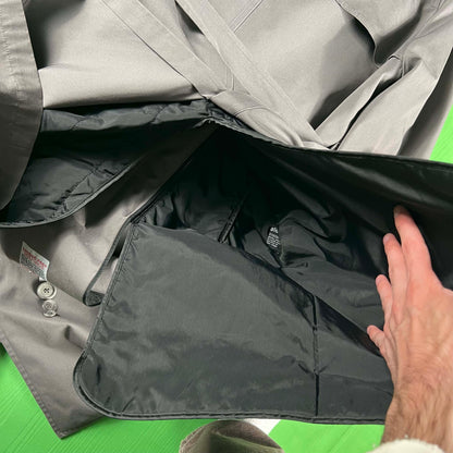 80s Grey Pinned London FOG Trench Coat- L