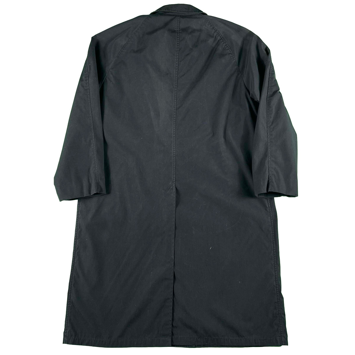 80s Black 'All Weather' Pinned Army Long Coat- XL