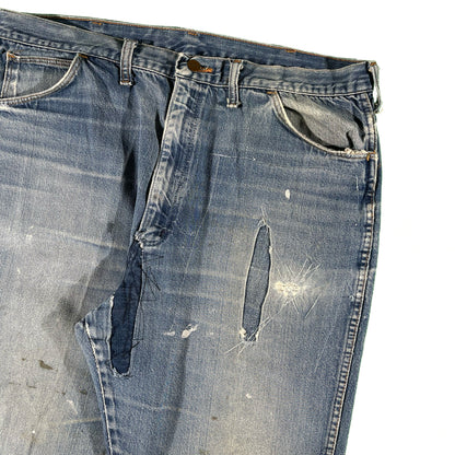 70s Repaired Maverick Denim Flares- 36x29.5