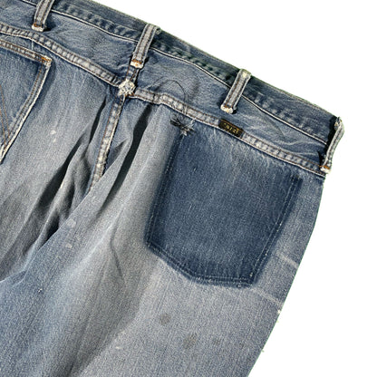 70s Repaired Maverick Denim Flares- 36x29.5