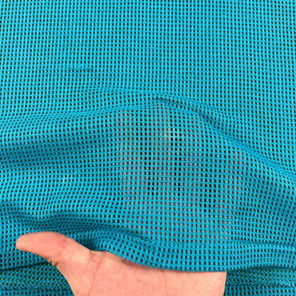 80s Aqua Blue Mesh Tee- L