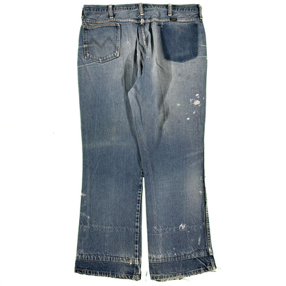 70s Repaired Maverick Denim Flares- 36x29.5