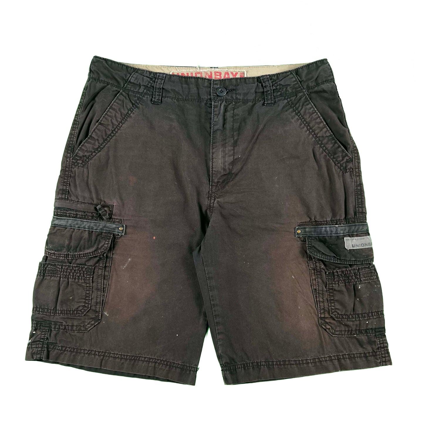 00s Sun Faded Black Union Bay Cargo Shorts- 36x10