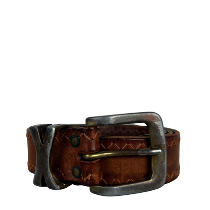 70s Spectcular Brown Leather Belt- 26"-30"