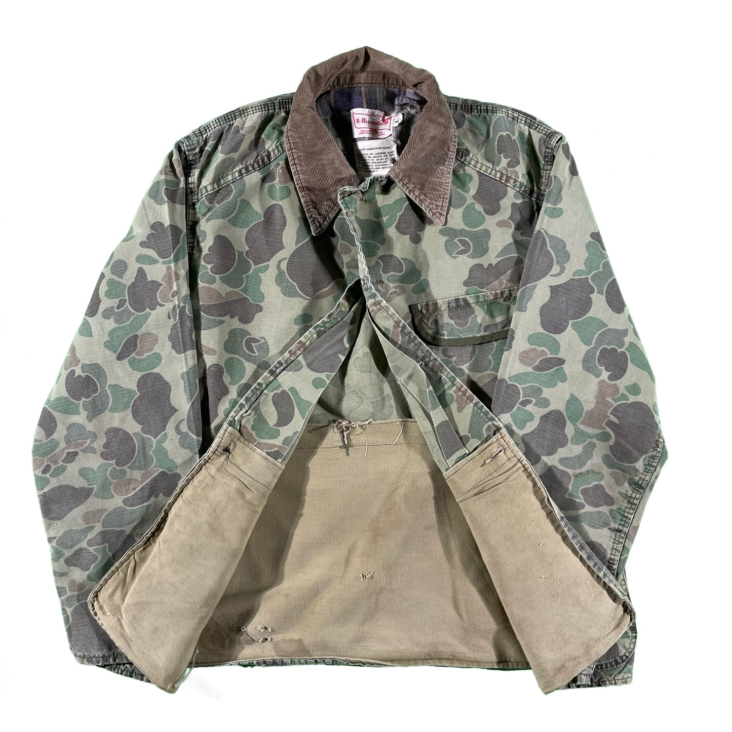 60s Faded Duck Camo Hunting Chore Coat- L