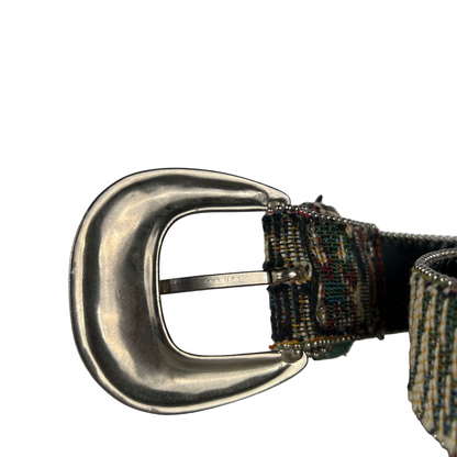 00s Beaded & Carpeted Belt- L