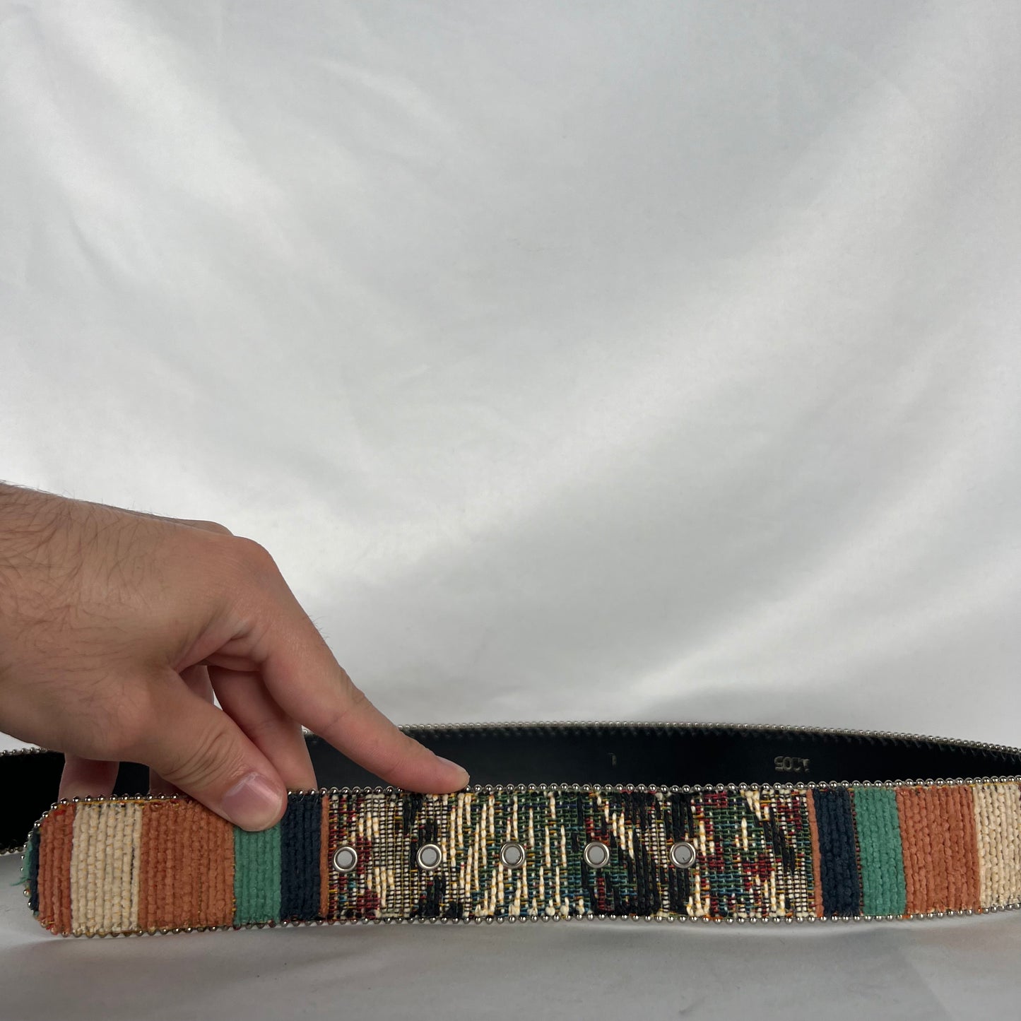 00s Beaded & Carpeted Belt- L