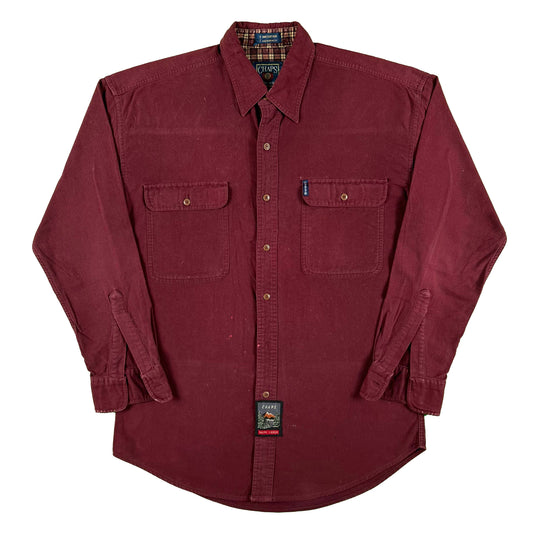Chaps Ralph Lauren Burgundy 100% Cotton Chamois Shirt- M