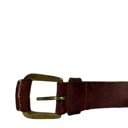 90s Two Tone Brown Leather Belt- M