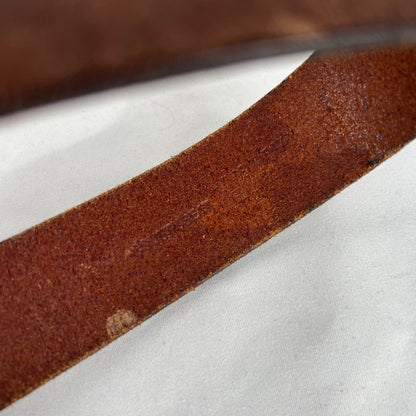 90s Two Tone Brown Leather Belt- M