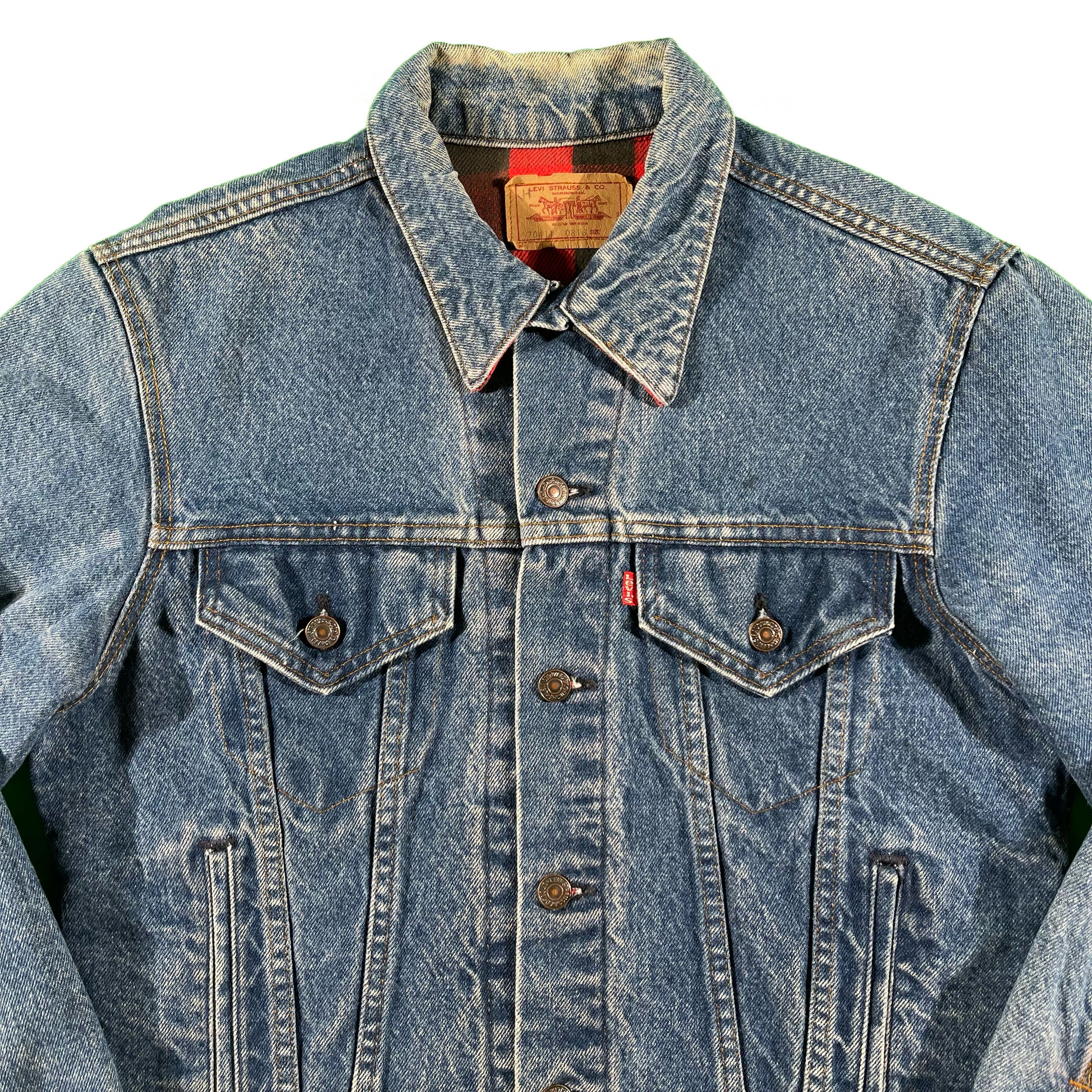 Lucky Brand Y2K flannel lined jean jacket size small