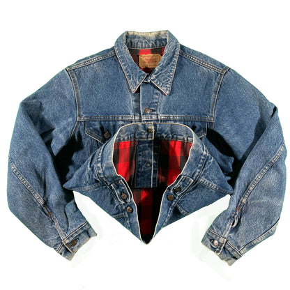 80s Levi's Flannel Lined Type 3 Denim Jacket- M