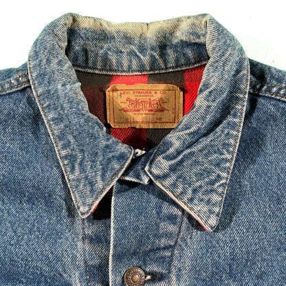 80s Levi's Flannel Lined Type 3 Denim Jacket- M