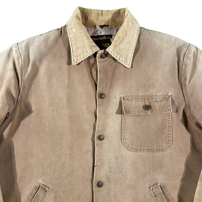 70s Quilt Lined Faded Canvas Barn Coat- XL