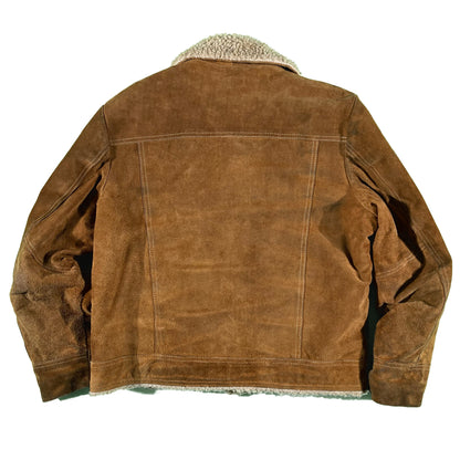 70s JCPenney Suede Sherpa Lined Trucker Jacket- L