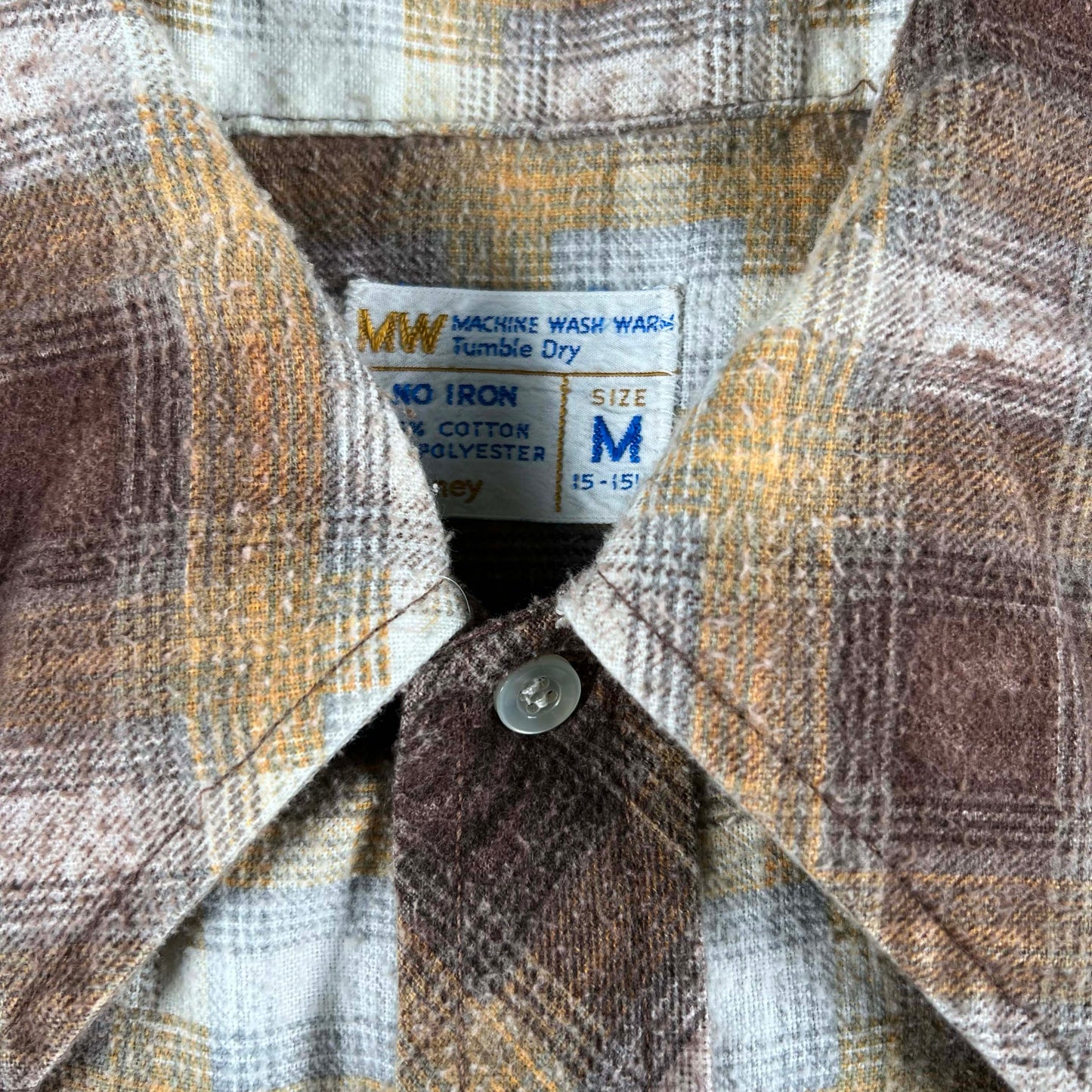 70s JcPenney Pearl Snap Flannel Shirt- M