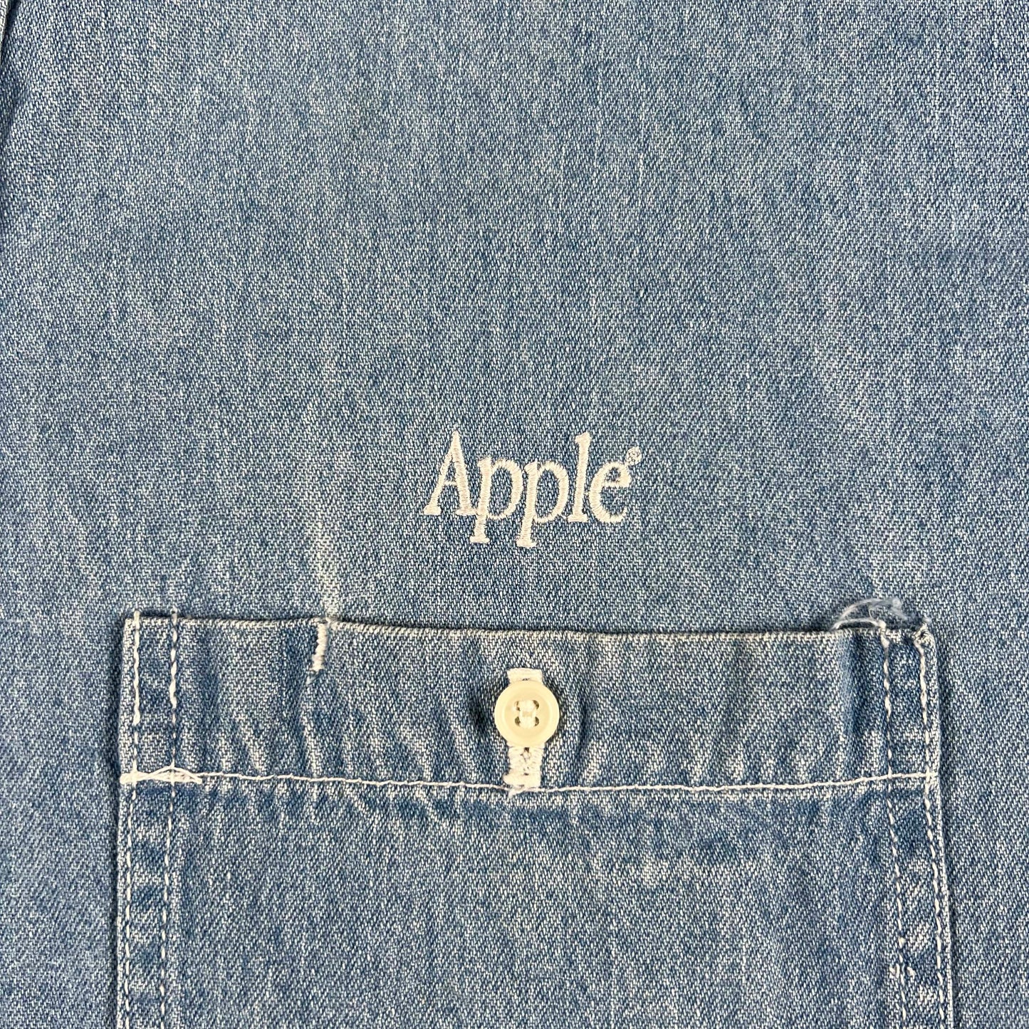 90s Apple Denim Shirt- XL