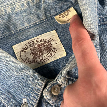 90s Apple Denim Shirt- XL