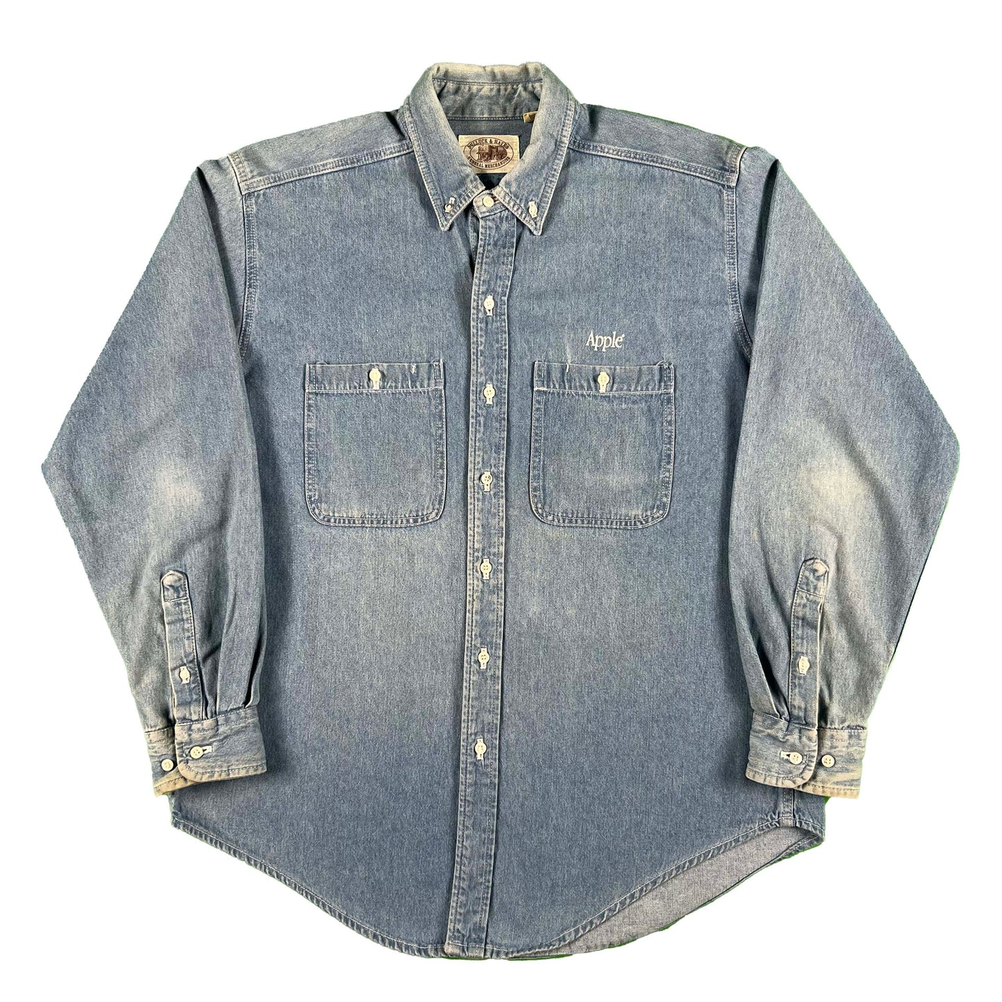90s Apple Denim Shirt- XL