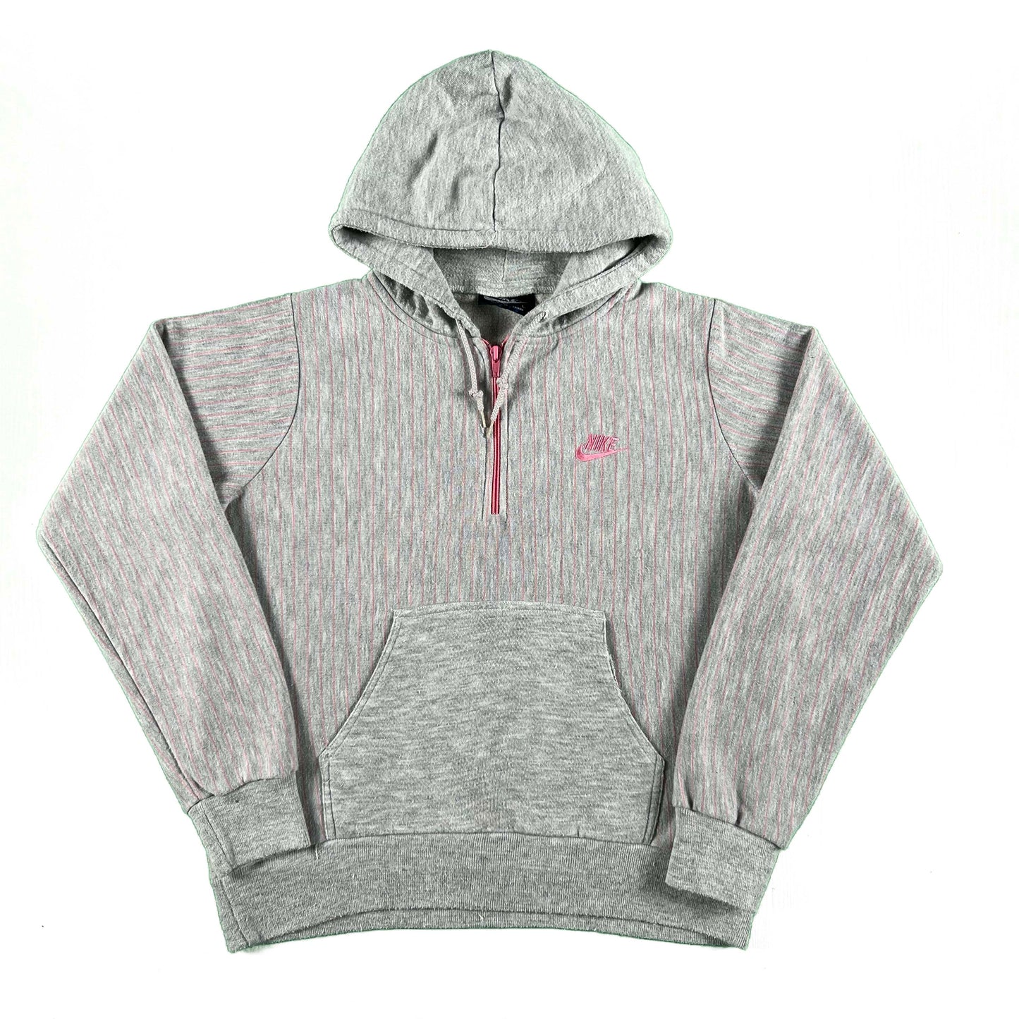 80s Pink Striped Nike Hoodie- M