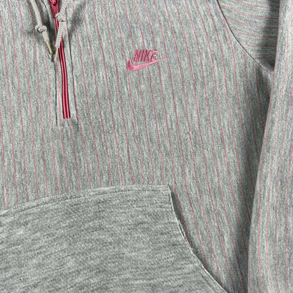 80s Pink Striped Nike Hoodie- M