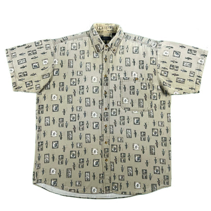 90s/00s All Over Fish Print Great Northwest Shirt- XL