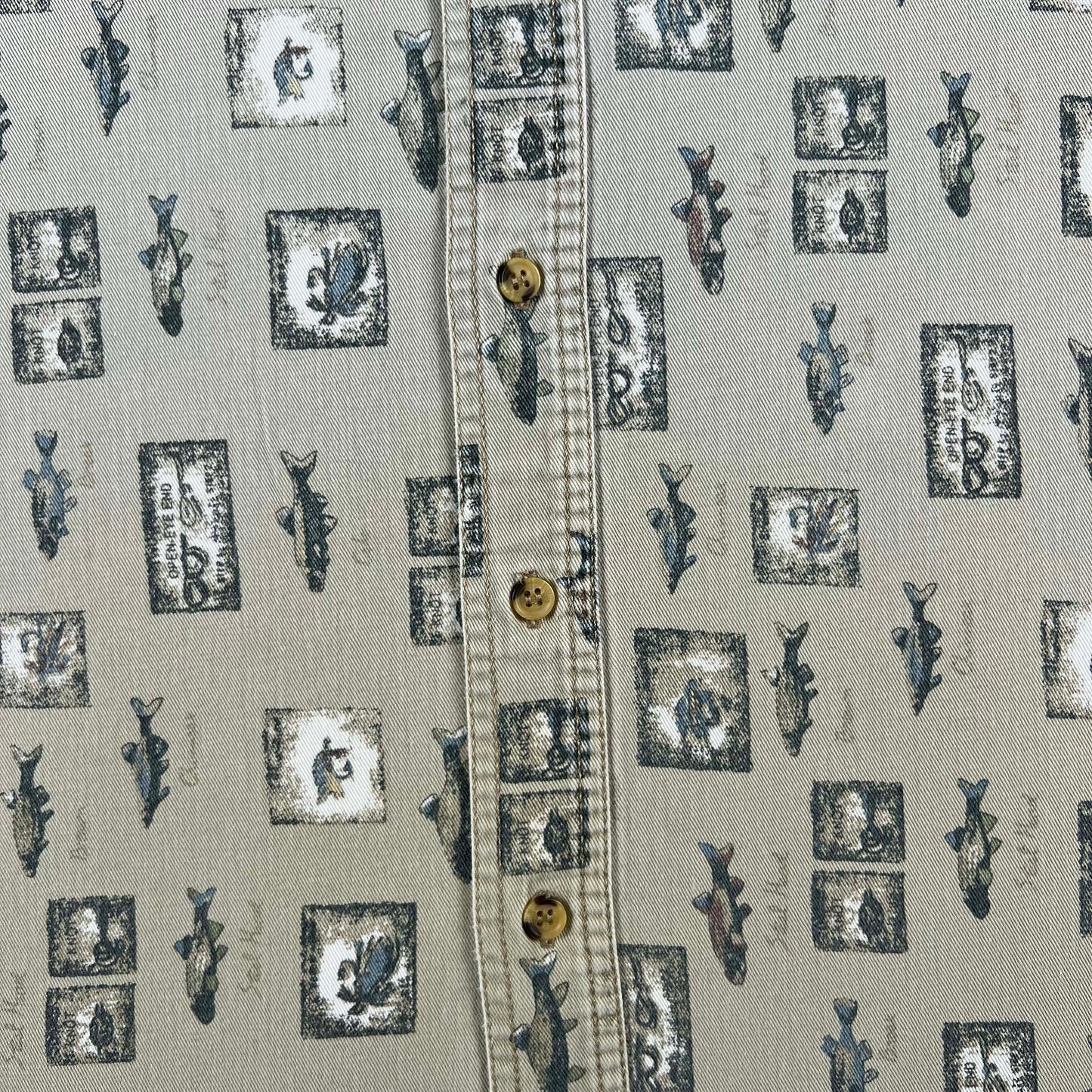 90s/00s All Over Fish Print Great Northwest Shirt- XL