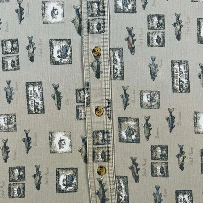90s/00s All Over Fish Print Great Northwest Shirt- XL