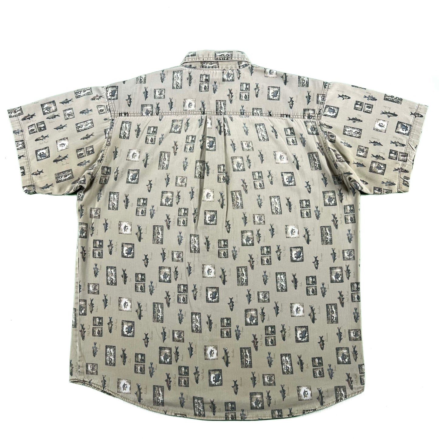 90s/00s All Over Fish Print Great Northwest Shirt- XL