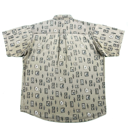 90s/00s All Over Fish Print Great Northwest Shirt- XL
