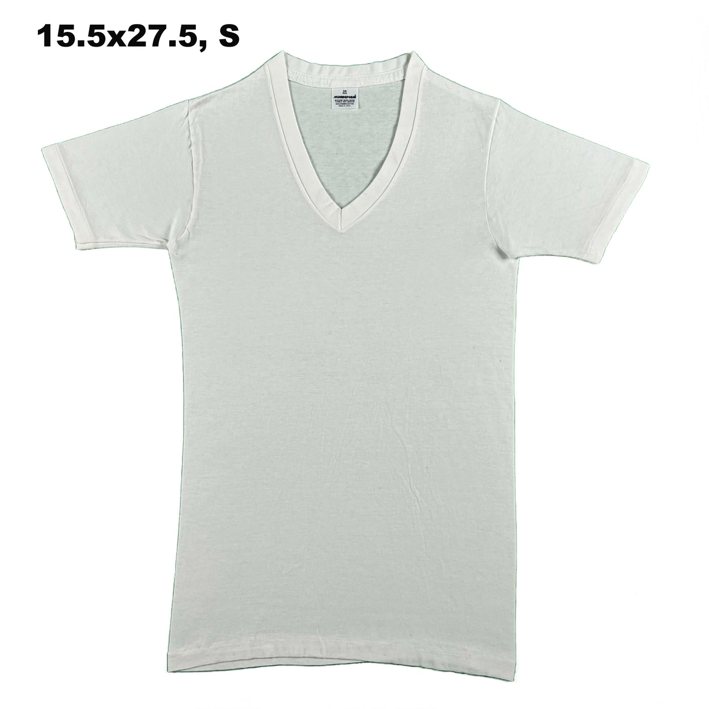 Vintage Blank White V Neck Tees- SELECT TEE