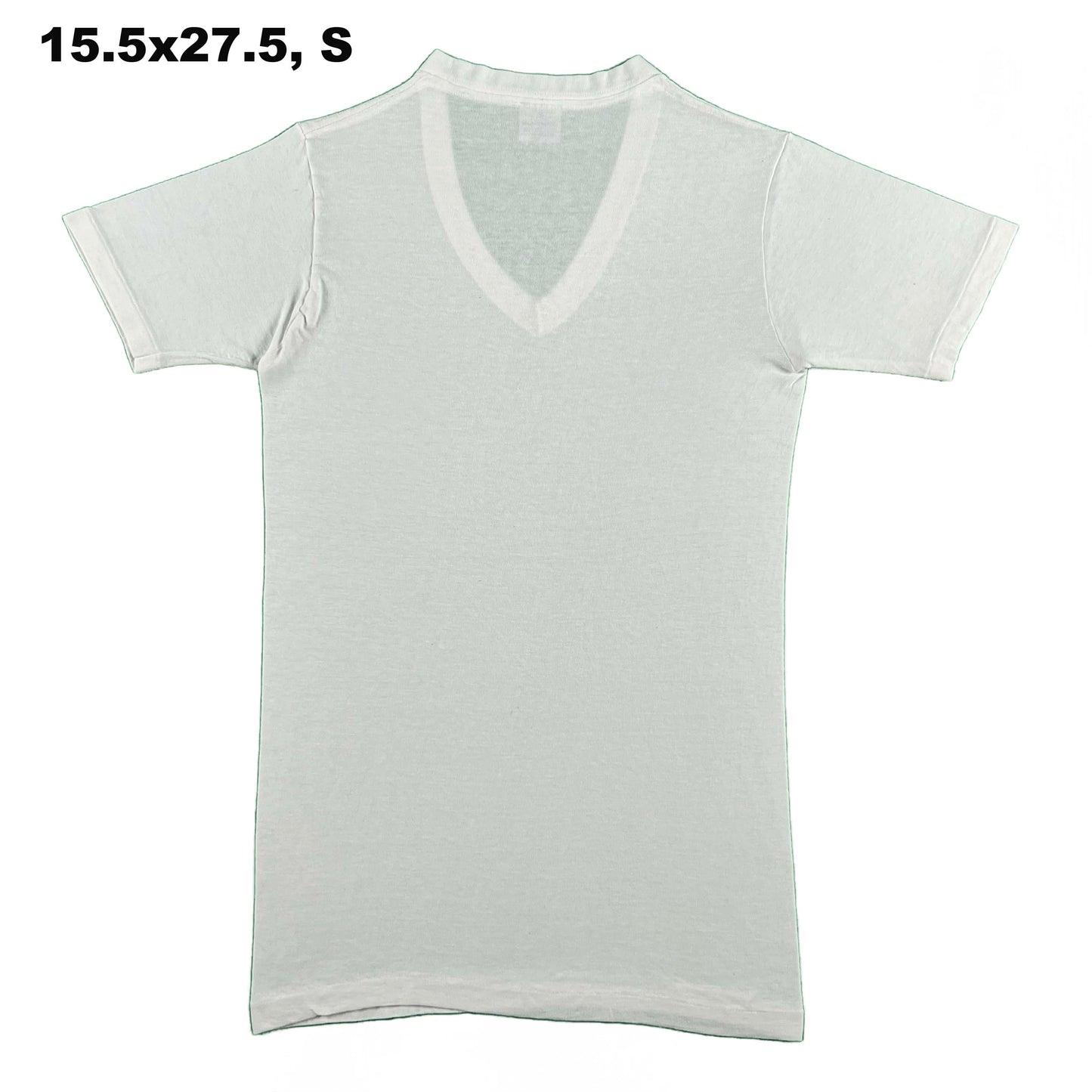 Vintage Blank White V Neck Tees- SELECT TEE