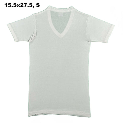 Vintage Blank White V Neck Tees- SELECT TEE