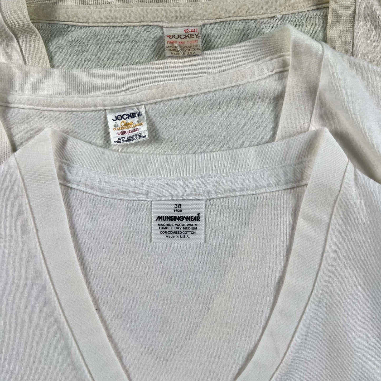 Vintage Blank White V Neck Tees- SELECT TEE