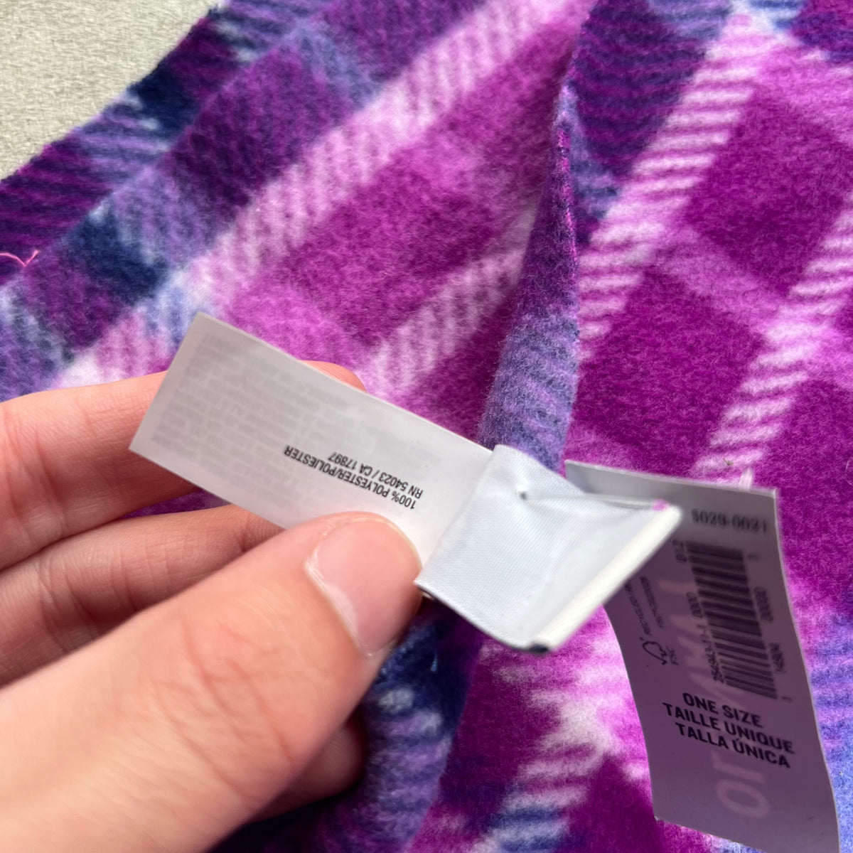 Deadstock 2012 Old Navy Bright Purple Plaid Scarf