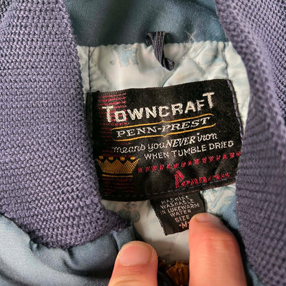 70s Penneys Sun Faded Blue Thrashed Cuff Jacket- M