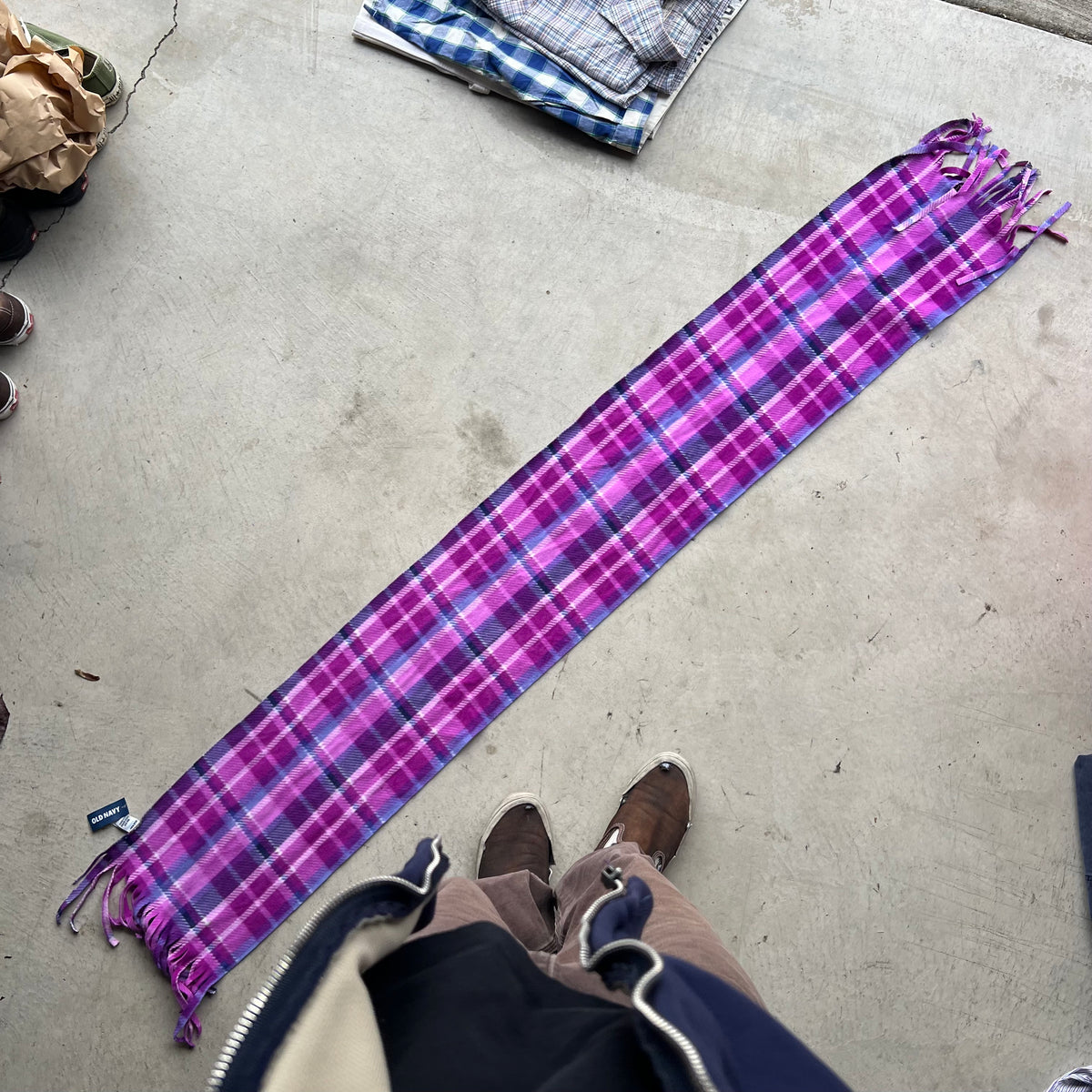 Deadstock 2012 Old Navy Bright Purple Plaid Scarf