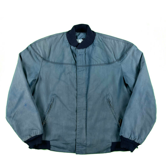 70s Penneys Sun Faded Blue Thrashed Cuff Jacket- M