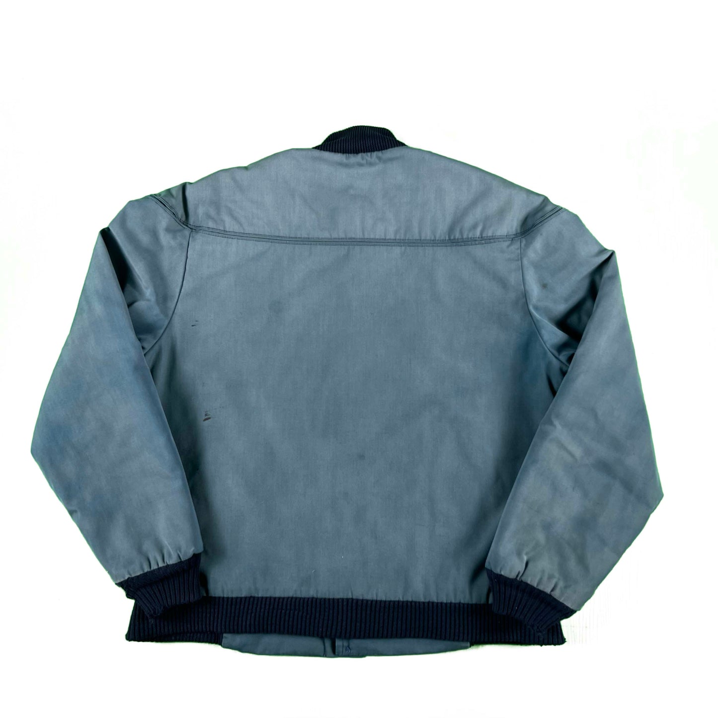 70s Penneys Sun Faded Blue Thrashed Cuff Jacket- M